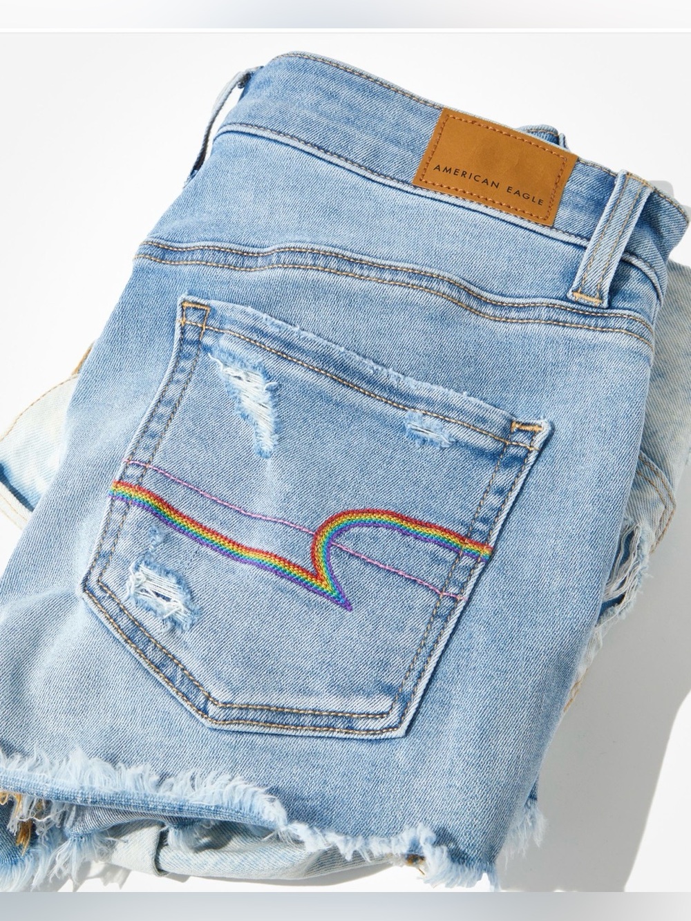 American Eagle Pride Ne(x)t Level Stretch High-Waisted Denim Short size 8 jeans
